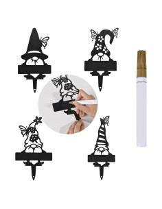 Marcadores de Jardín en Forma de Gnomo ChezMax - Paquete de 4