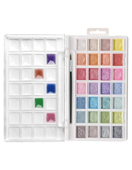 Juego de Pinturas Acuareladas Metálicas Artecho 28 Colores Juego de Pinturas Acuareladas Metálicas Artecho 28 Colores