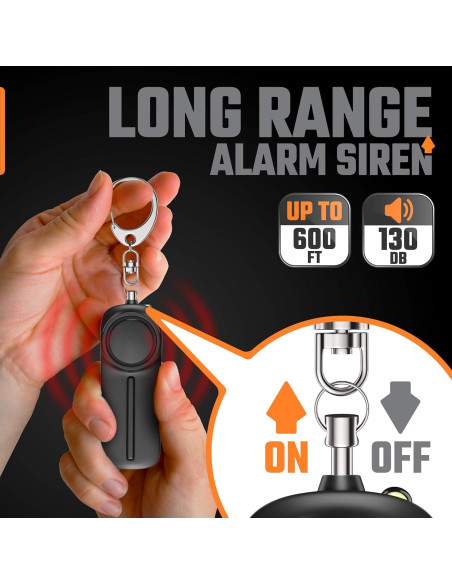 Llave de Alarma Personal WETEN 130dB con Luz LED - Negro