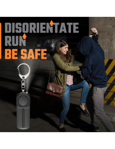 Llave de Alarma Personal WETEN 130dB con Luz LED - Negro
