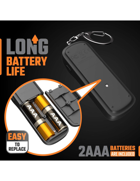 Llave de Alarma Personal WETEN 130dB con Luz LED - Negro