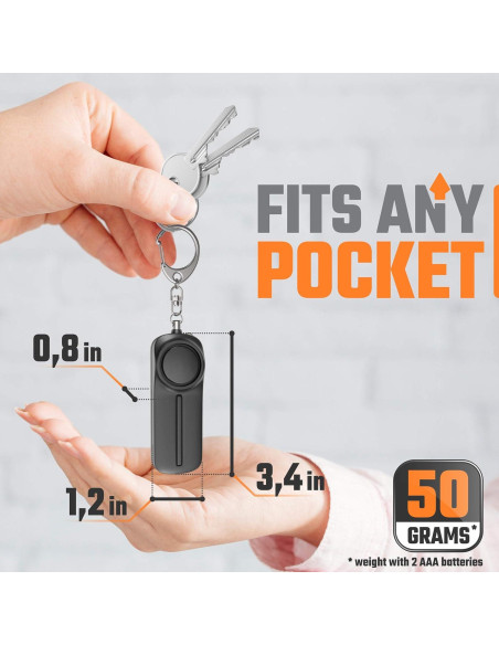 Llave de Alarma Personal WETEN 130dB con Luz LED - Negro
