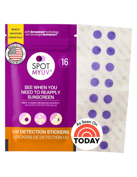 SpotMyUV Etiquetas Detección UV para Protector Solar 16 Unidades SpotMyUV Etiquetas Detección UV para Protector Solar 16 Unidades