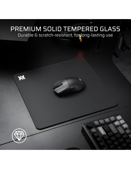 Alfombrilla de Ratón de Vidrio LTC 30x30cm Antideslizante