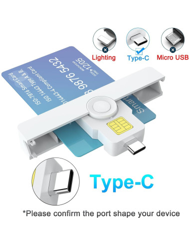 Lector de Tarjeta CAC Tipo C Rocketek - Compatible con Windows y Mac