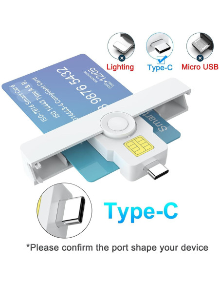 Lector de Tarjeta CAC Tipo C Rocketek - Compatible con Windows y Mac
