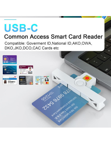 Lector de Tarjeta CAC Tipo C Rocketek - Compatible con Windows y Mac
