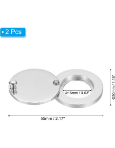 Cubierta de Mirilla PATIKIL 16mm Cromo Brillante 2pcs 2
