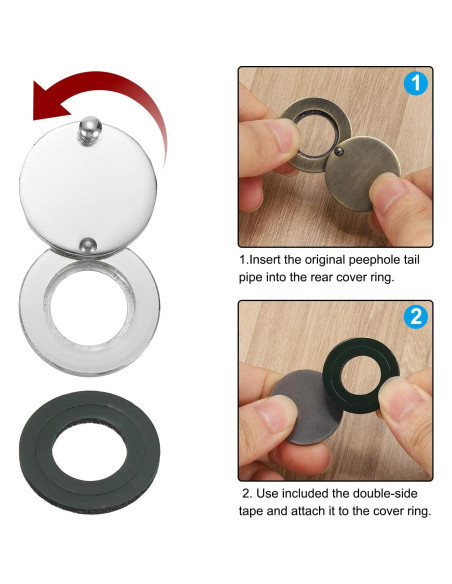 Cubierta de Mirilla PATIKIL 16mm Cromo Brillante 2pcs