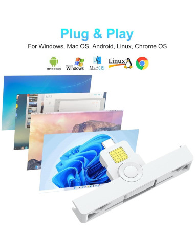 Lector de Tarjeta CAC Tipo C Rocketek - Compatible con Windows y Mac