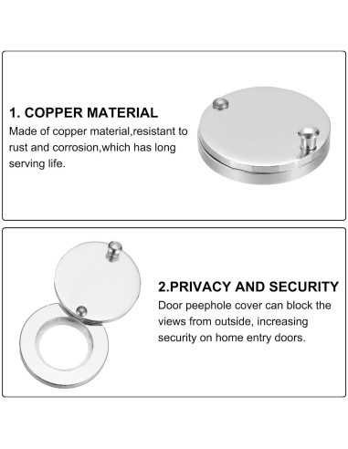 Cubierta de Mirilla PATIKIL 16mm Cromo Brillante 2pcs