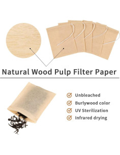 Bolsas de Filtro de Té Desechables BEFORYOU 400 Pcs 5x7 cm 2