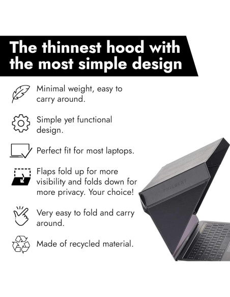 Sombrilla para Laptop 4-en-1 Philbert - Negra 12-14"