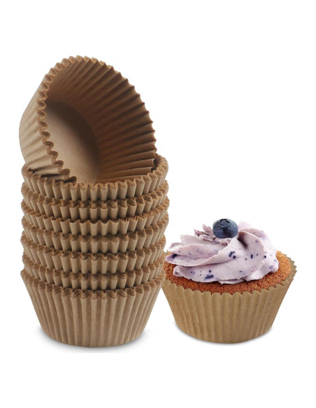 200 Forros de Cupcake Estándar YestBuy Papel Natural
