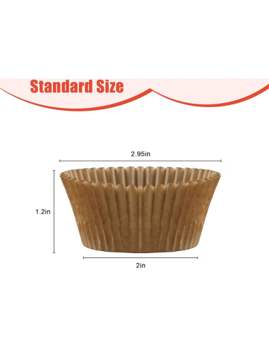 200 Forros de Cupcake Estándar YestBuy Papel Natural