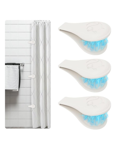 Clip de Cortina de Ducha Magnético Vaszu - 3 Paquetes, Silicona