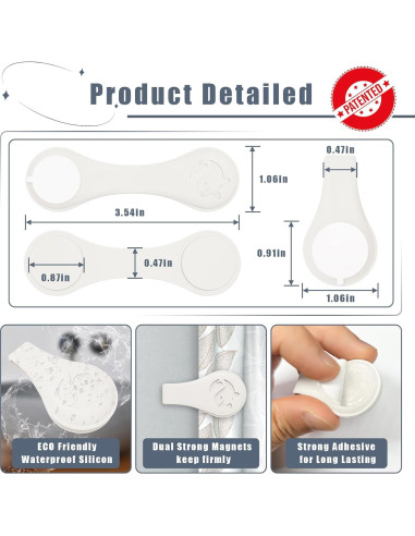 Clip de Cortina de Ducha Magnético Vaszu - 3 Paquetes, Silicona