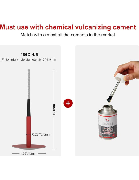 Kit de Reparación de Neumáticos SUNSOUL 24 Piezas Tapones Hongo