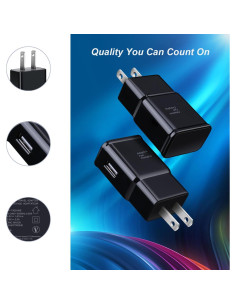 Cargador Rápido Adaptativo Qihop 3-Pack USB Negro 2