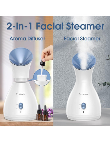 Vaporizador Facial 2en1 Newbealer Azul 170ml Aromaterapia