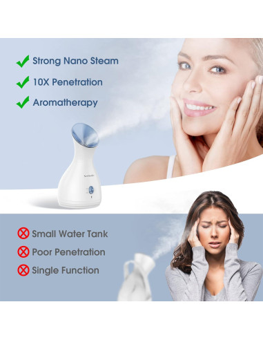 Vaporizador Facial 2en1 Newbealer Azul 170ml Aromaterapia