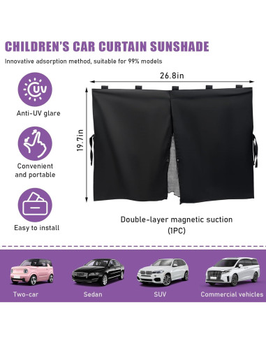 Cortina Magnética para Ventana de Auto Suvnie 50x68 cm