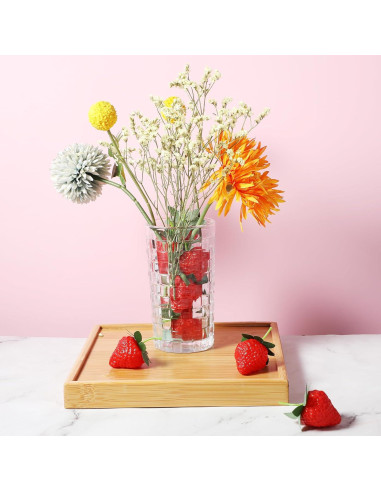 10 Fresas Artificiales de Plástico Hariendny para Decoración