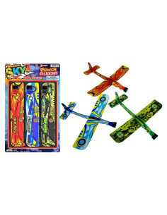 Planeadores de Espuma JA-RU con Lanzador - 3 Juguetes para Niños