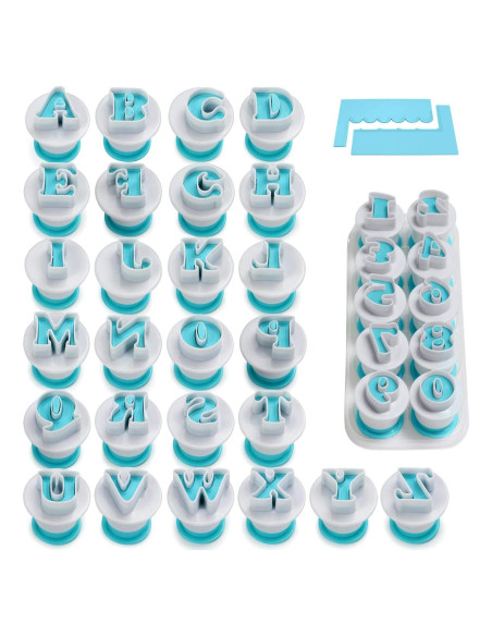 Molde de Galleta FANGSUN 36 Piezas Letras y Números DIY