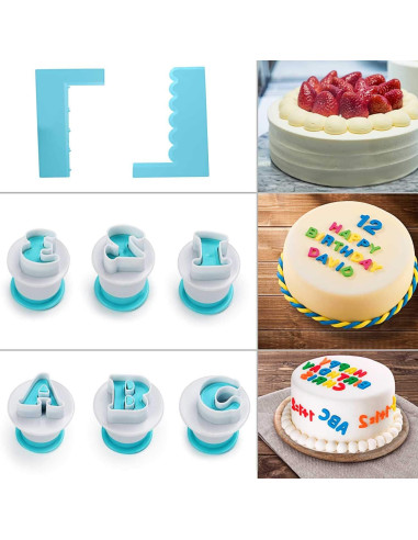 Molde de Galleta FANGSUN 36 Piezas Letras y Números DIY