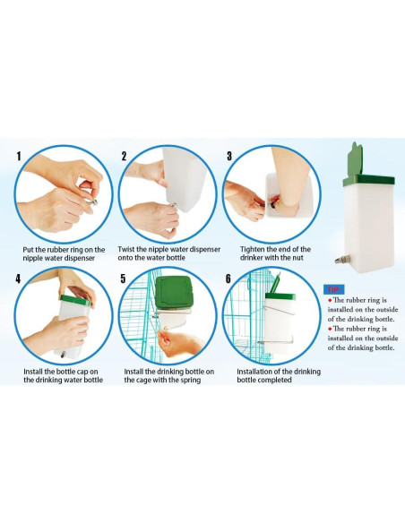 Bebedero para Conejos Cyrading 1L Acero Inoxidable Antifugas