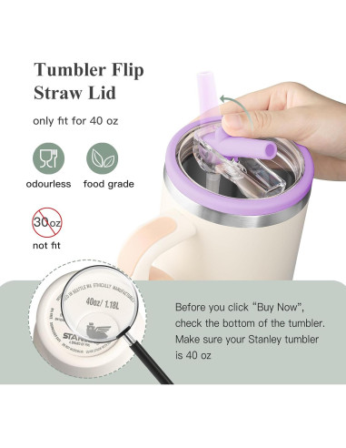 Tapa con Popote para Tumbler Stanley 40 oz SBMKK - A Prueba de Derrames