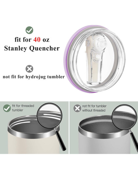 Tapa con Popote para Tumbler Stanley 40 oz SBMKK - A Prueba de Derrames