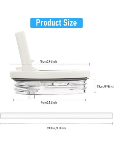 Tapa con Popote para Tumbler Stanley 40 oz SBMKK - A Prueba de Derrames