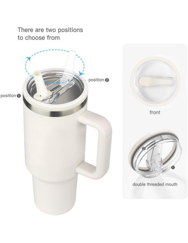 Tapa con Popote para Tumbler Stanley 40 oz SBMKK - A Prueba de Derrames