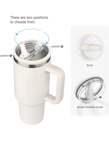 Tapa con Popote para Tumbler Stanley 40 oz SBMKK - A Prueba de Derrames