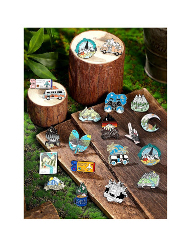 BBTO 20 Pines de Esmalte para Mochilas Estilo Aventura
