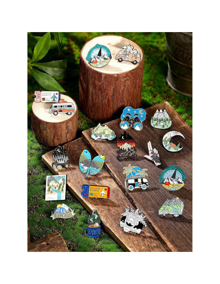 BBTO 20 Pines de Esmalte para Mochilas Estilo Aventura