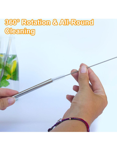 10 Cepillos de Limpieza para Pajitas uxcell - Acero Inoxidable