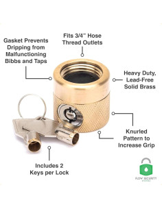 Cerradura FaucetLock Flow Security FSS 50 - 2 Unidades 19 mm 2