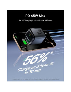 Cargador USB C 45W Baseus + Cable Retráctil 2m 100W 2