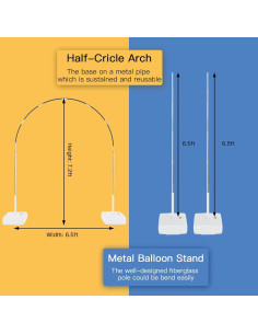 Kit de Arco de Globos RUBFAC 2-en-1 con Bomba Eléctrica 2.2m 2