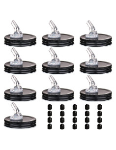Pico Vertedor para Frascos Mason 70mm - 10 Pack Negro