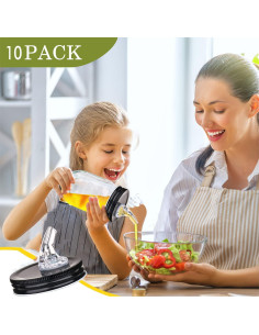 Pico Vertedor para Frascos Mason 70mm - 10 Pack Negro 2