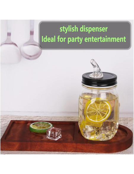 Pico Vertedor para Frascos Mason 70mm - 10 Pack Negro