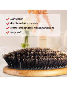 Cepillo de Cerdas de Jabalí BOMEIYI Mediano para Cabello Fino 2
