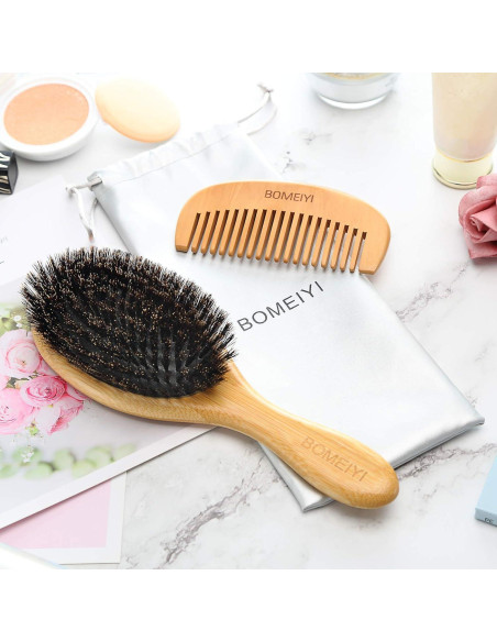 Cepillo de Cerdas de Jabalí BOMEIYI Mediano para Cabello Fino