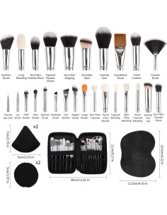 Juego de Brochas de Maquillaje 32 Pcs JEZTDKLE con Estuche 2
