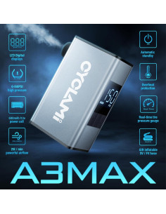 Mini bomba de aire eléctrica CYCLAMI A3MAX 150PSI con manómetro 2