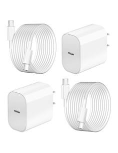 Cargador Rápido 20W USB C Apple + Cable 6FT Blanco 2Pack
